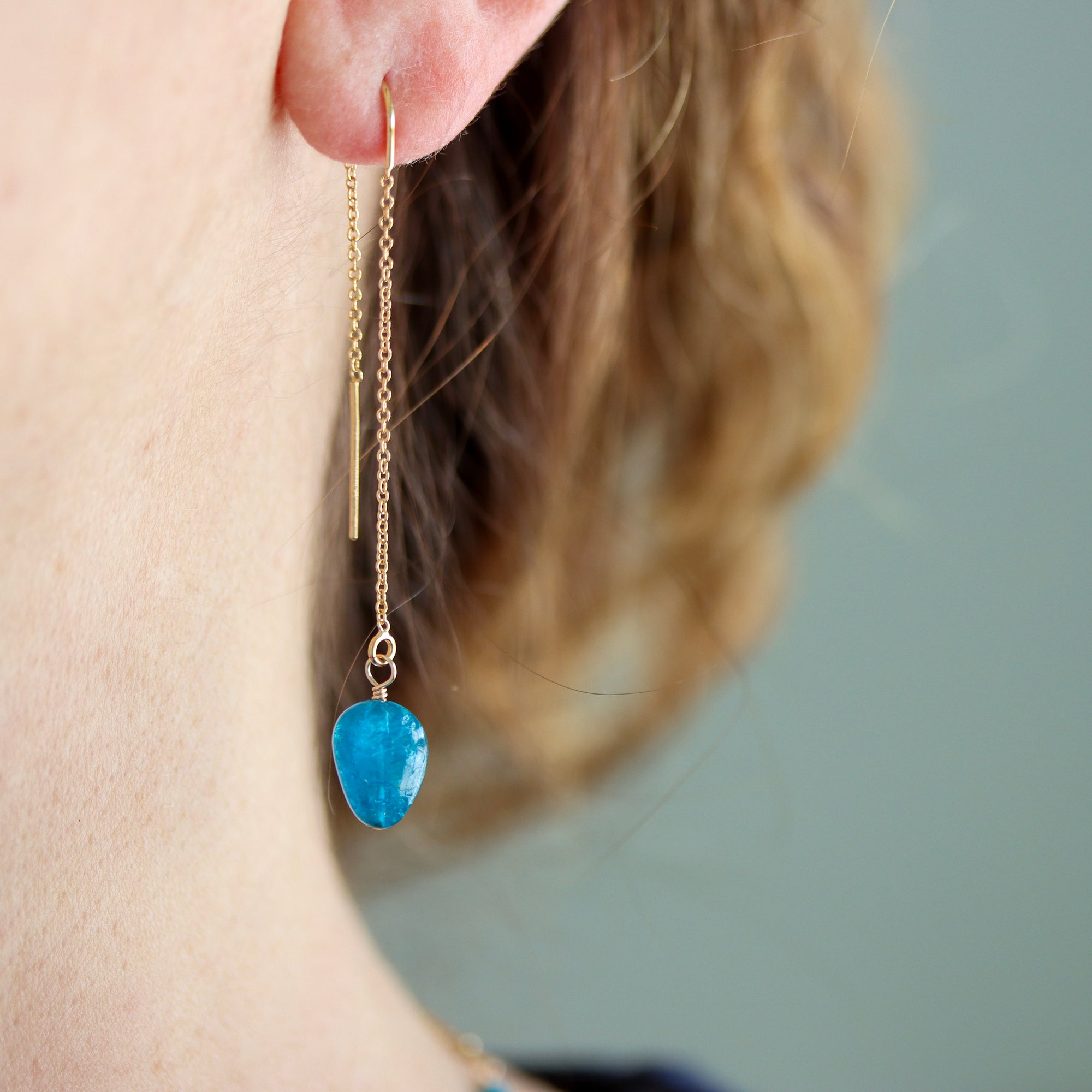 Apatite Threader Earrings