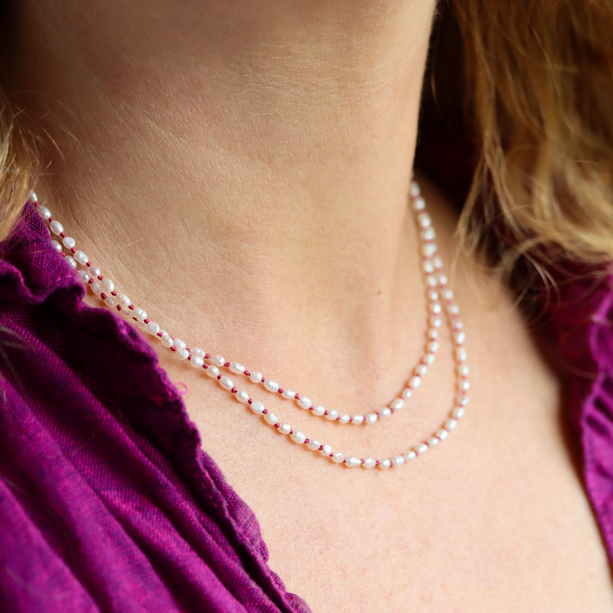 Clutch Me Knotted Pearl Wrap Necklace