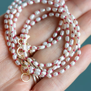 Clutch Me Knotted Pearl Wrap Necklace